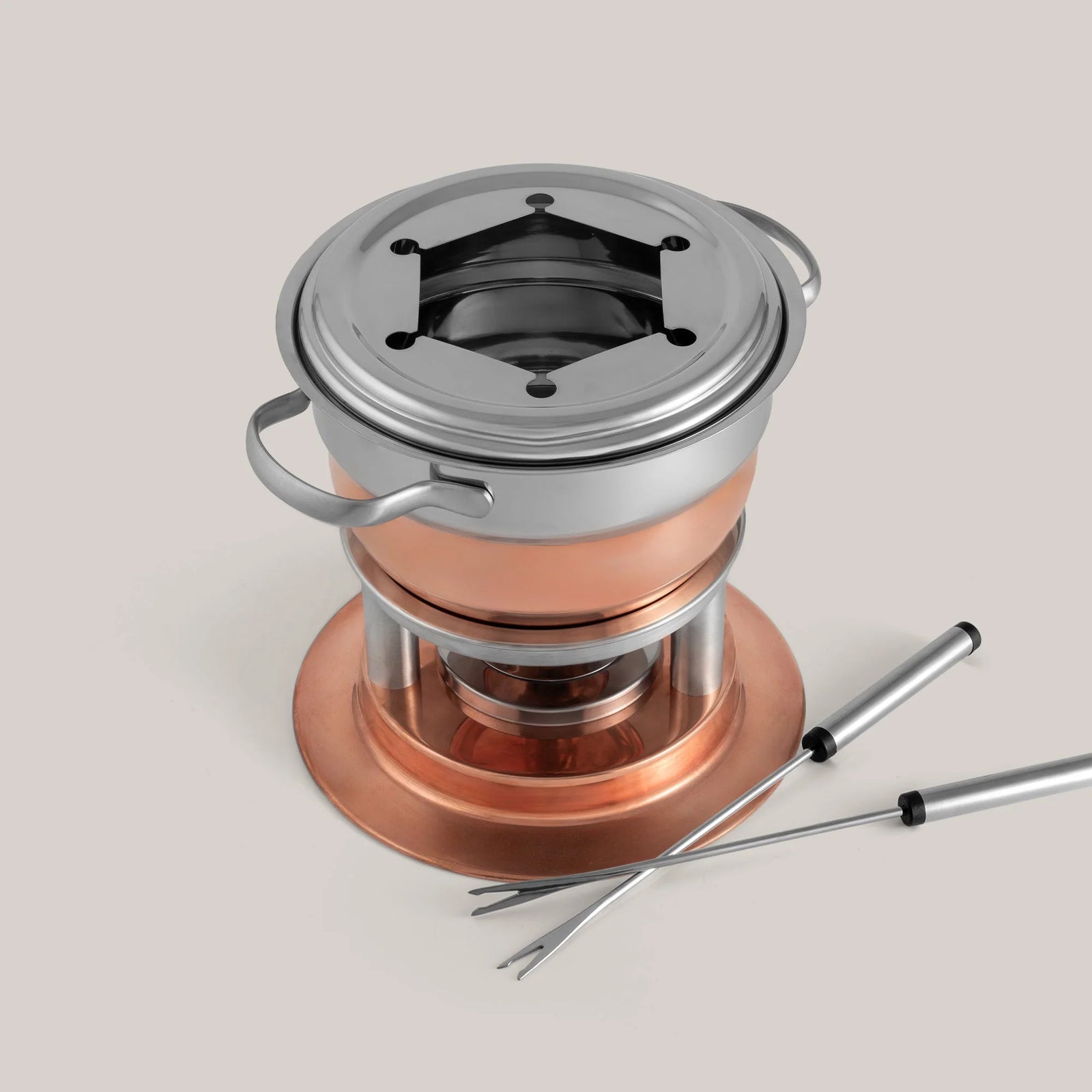 Swissmar Lausanne 11 Pc. Stainless Steel & Copper Fondue Set