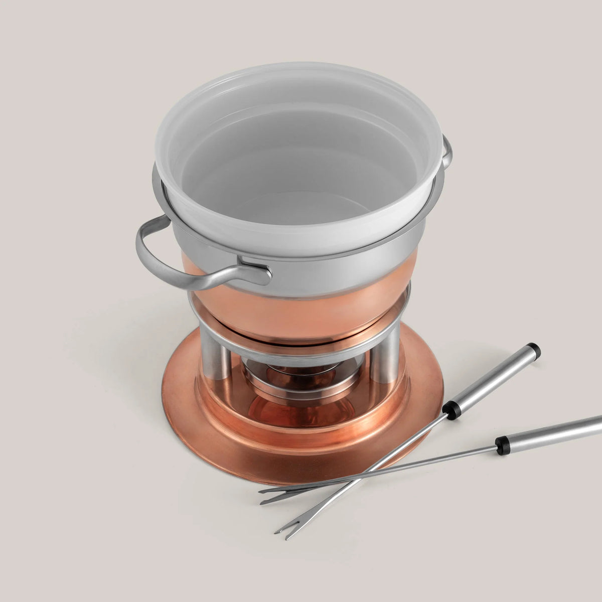 Swissmar Lausanne 11 Pc. Stainless Steel & Copper Fondue Set