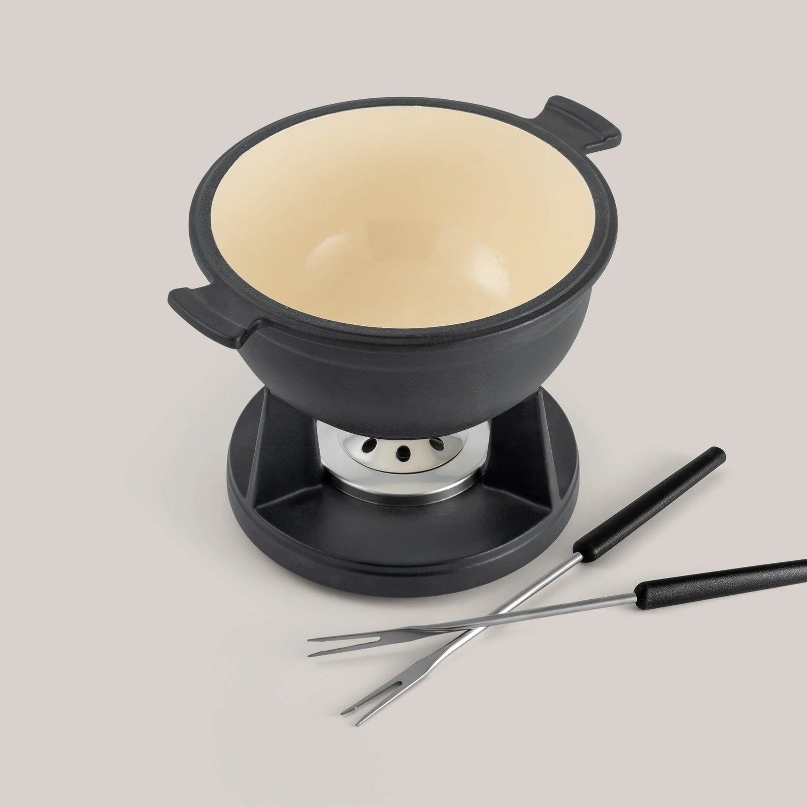Swissmar Lucerne 10 Pc. Cast Iron Fondue Set – Matte Black
