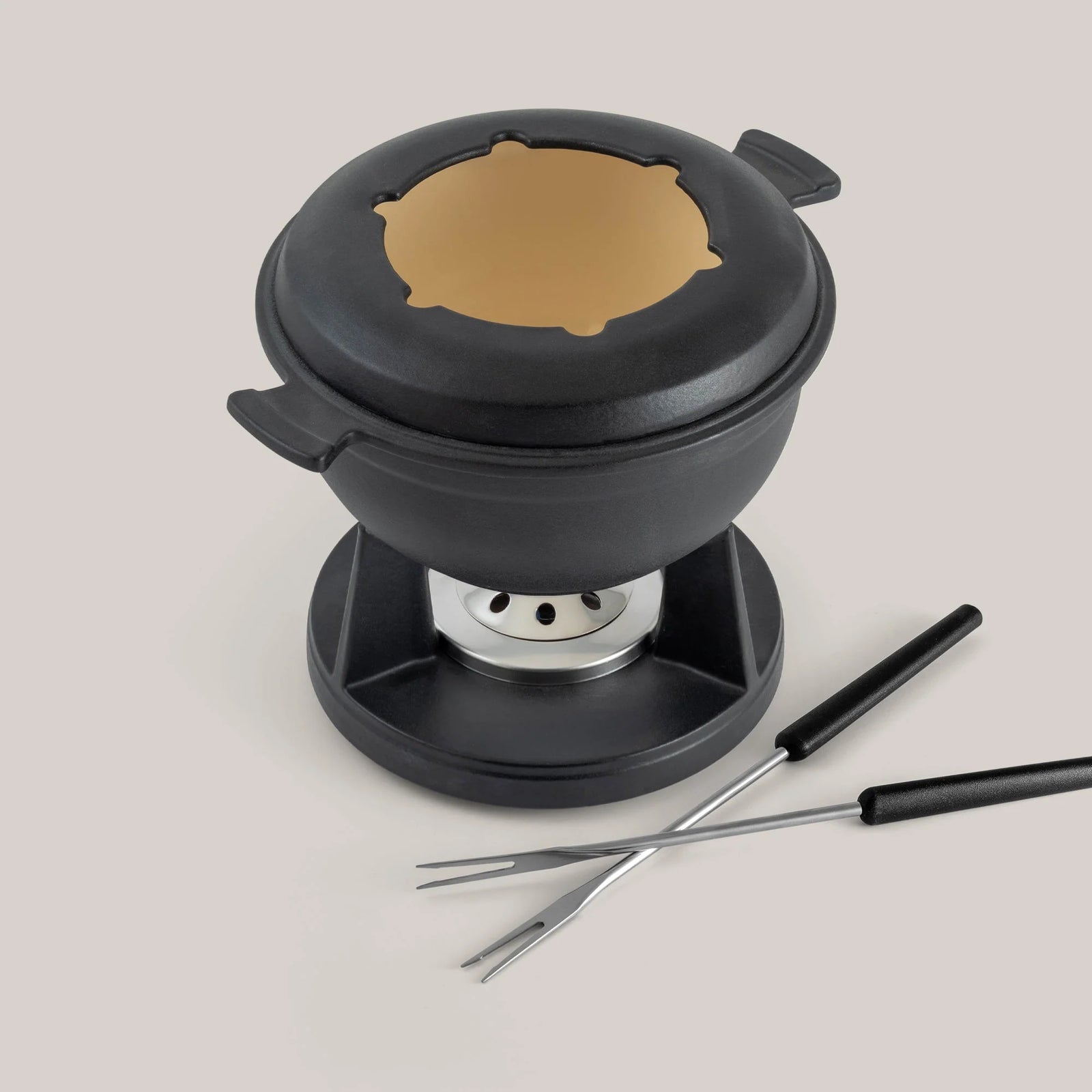 Swissmar Lucerne 10 Pc. Cast Iron Fondue Set – Matte Black