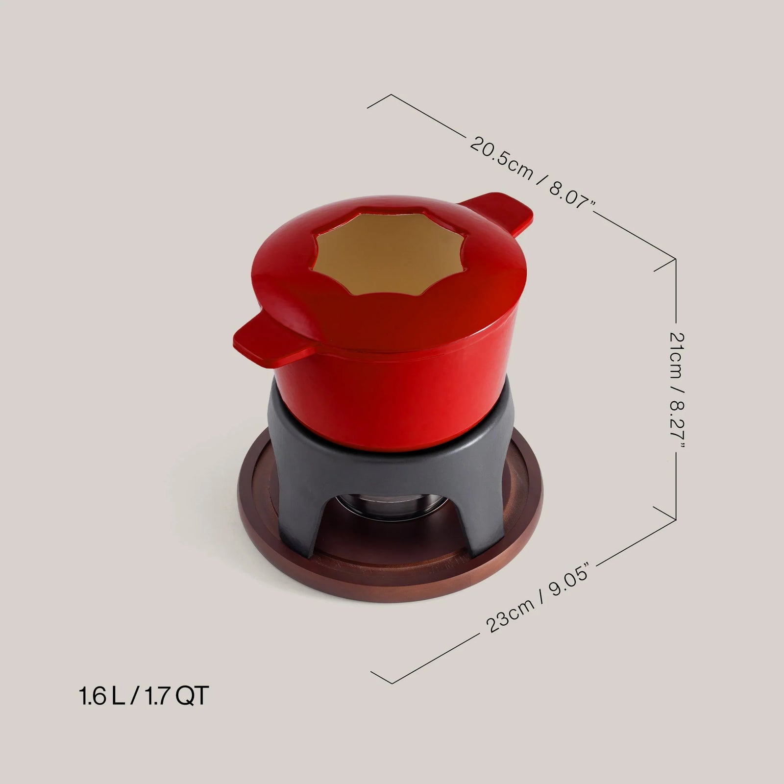 Swissmar Sierra 12 Pc. Cast Iron Fondue Set – Cherry Red