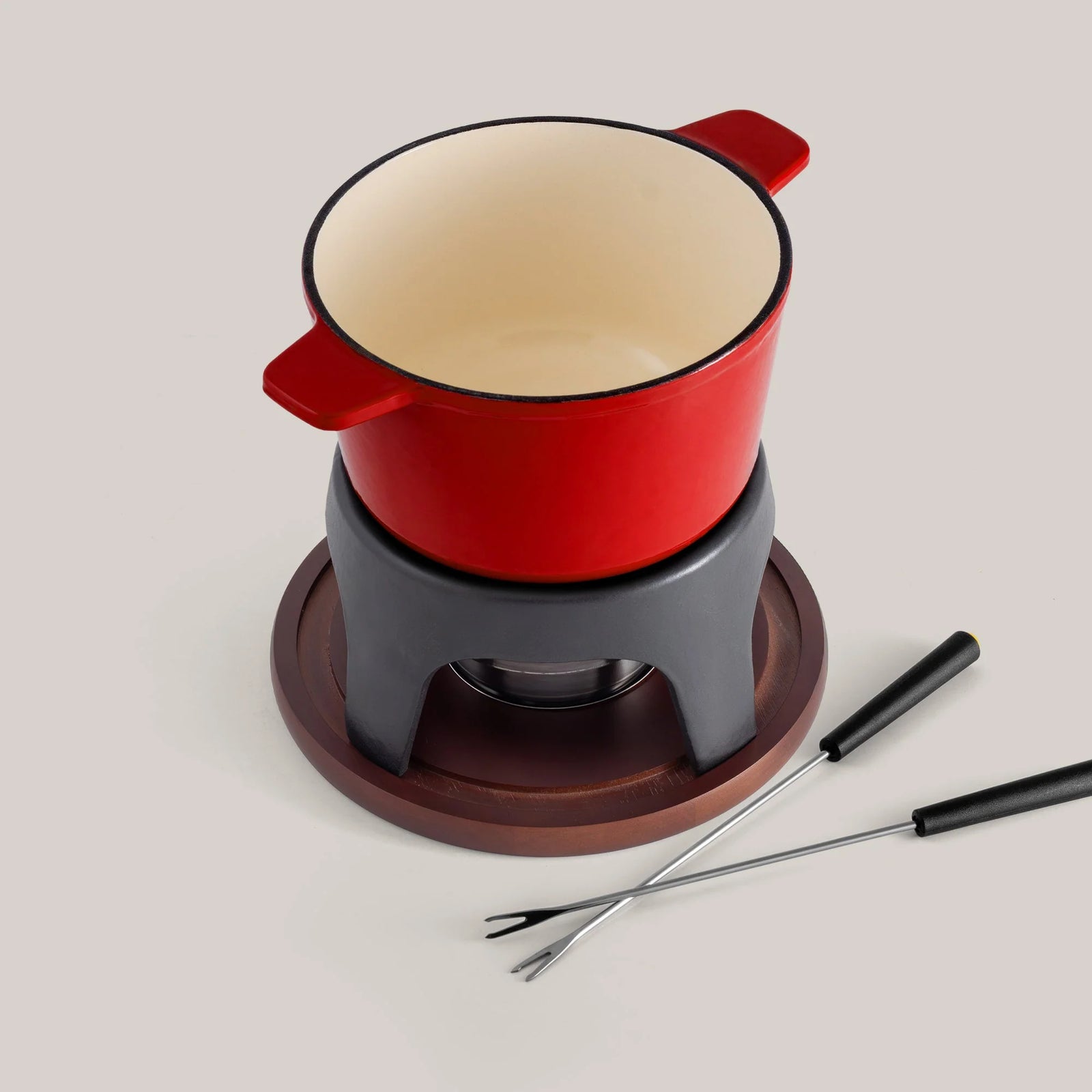 Swissmar Sierra 12 Pc. Cast Iron Fondue Set – Cherry Red