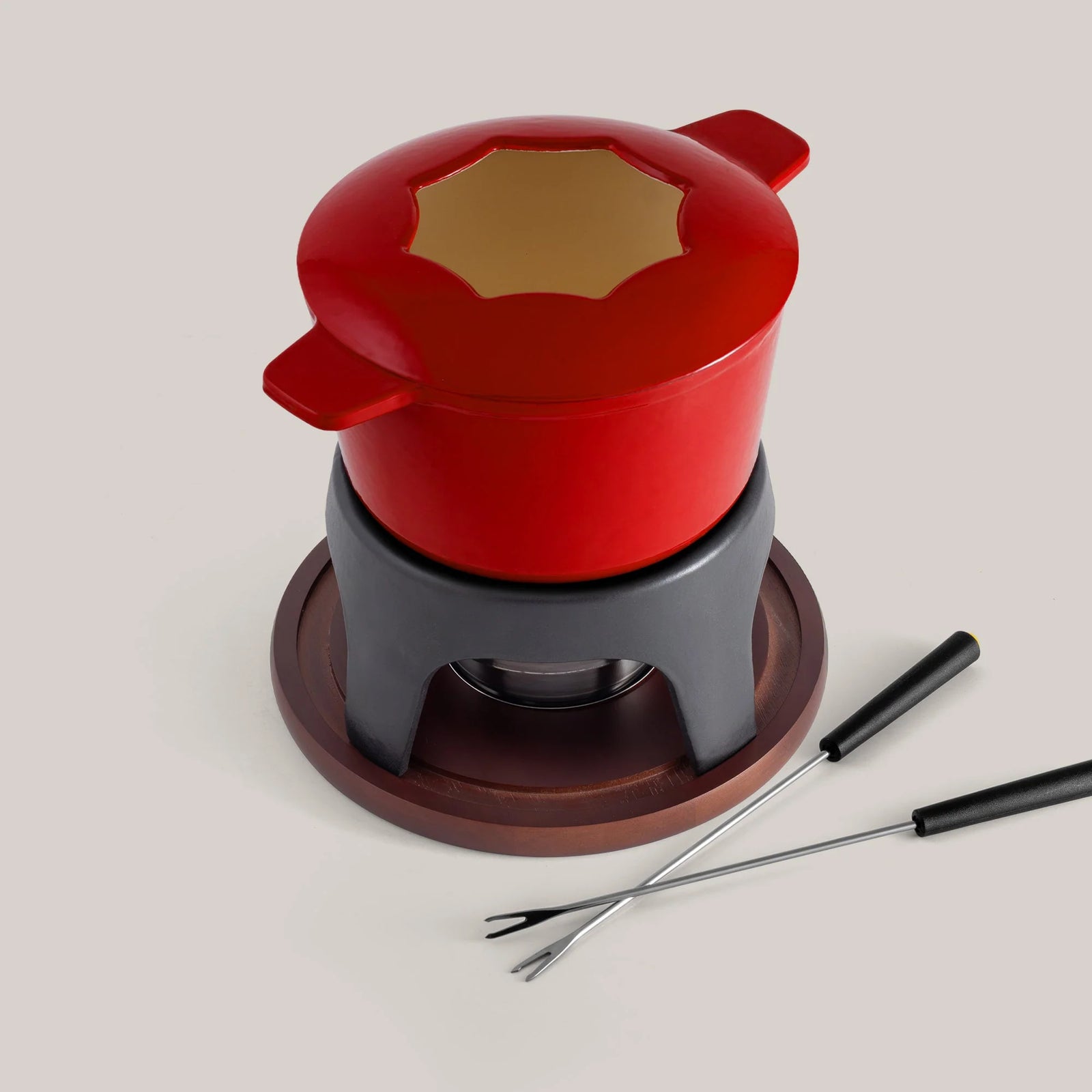 Swissmar Sierra 12 Pc. Cast Iron Fondue Set – Cherry Red