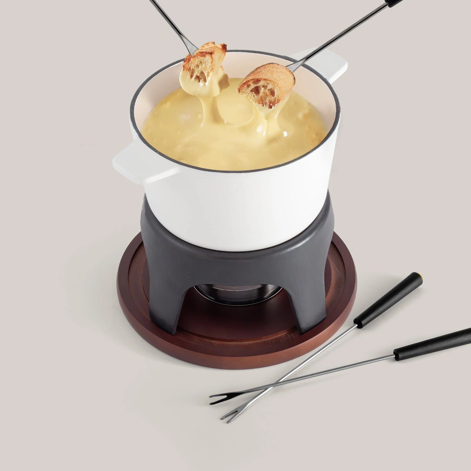 Swissmar Sierra 12 Pc. Cast Iron Fondue Set – White