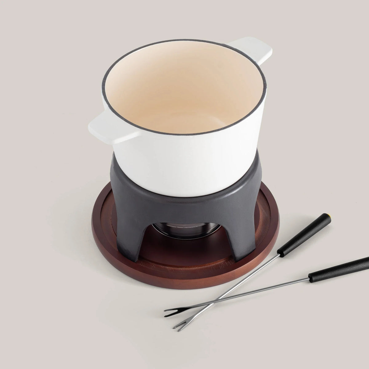 Swissmar Sierra 12 Pc. Cast Iron Fondue Set – White