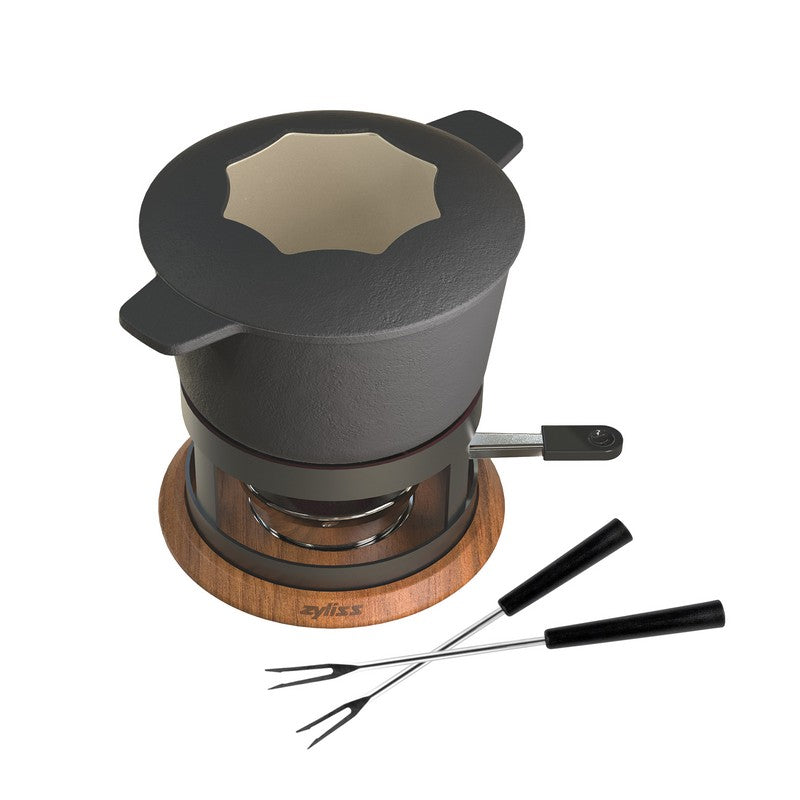 Swissmar Alpine Cast Iron Fondue Set – Matte Gray