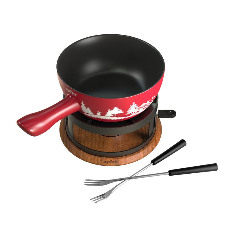 Swissmar Chalet Ceramic Cheese Fondue Set – Cherry Red