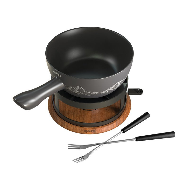 Swissmar Chalet Ceramic Cheese Fondue Set – Matte Gray