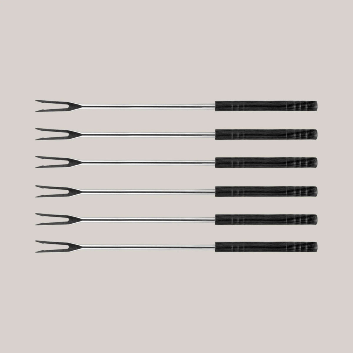 Swissmar Meat Fondue Forks, Set of 6, Faux Wood Handles