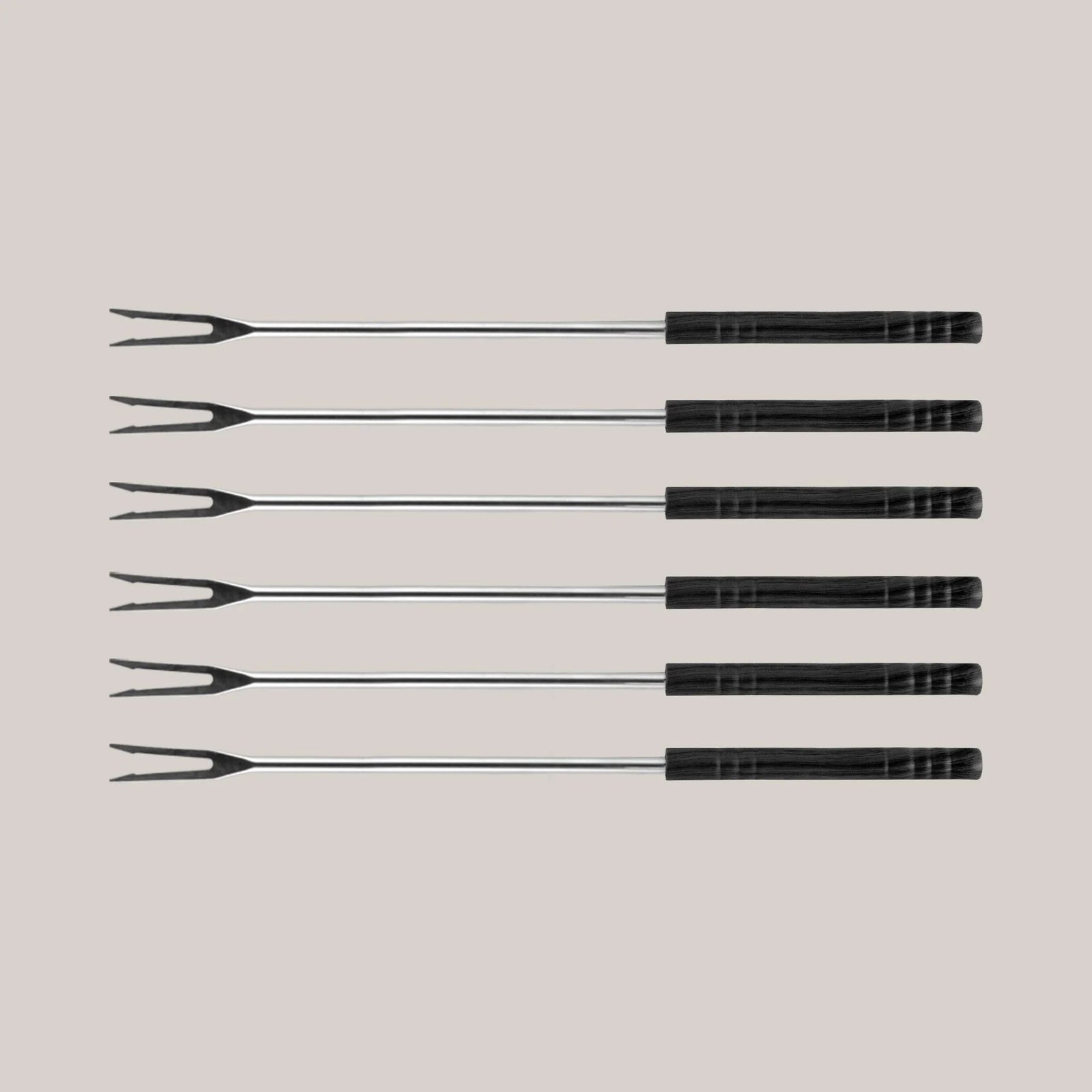Swissmar Meat Fondue Forks, Set of 6, Faux Wood Handles