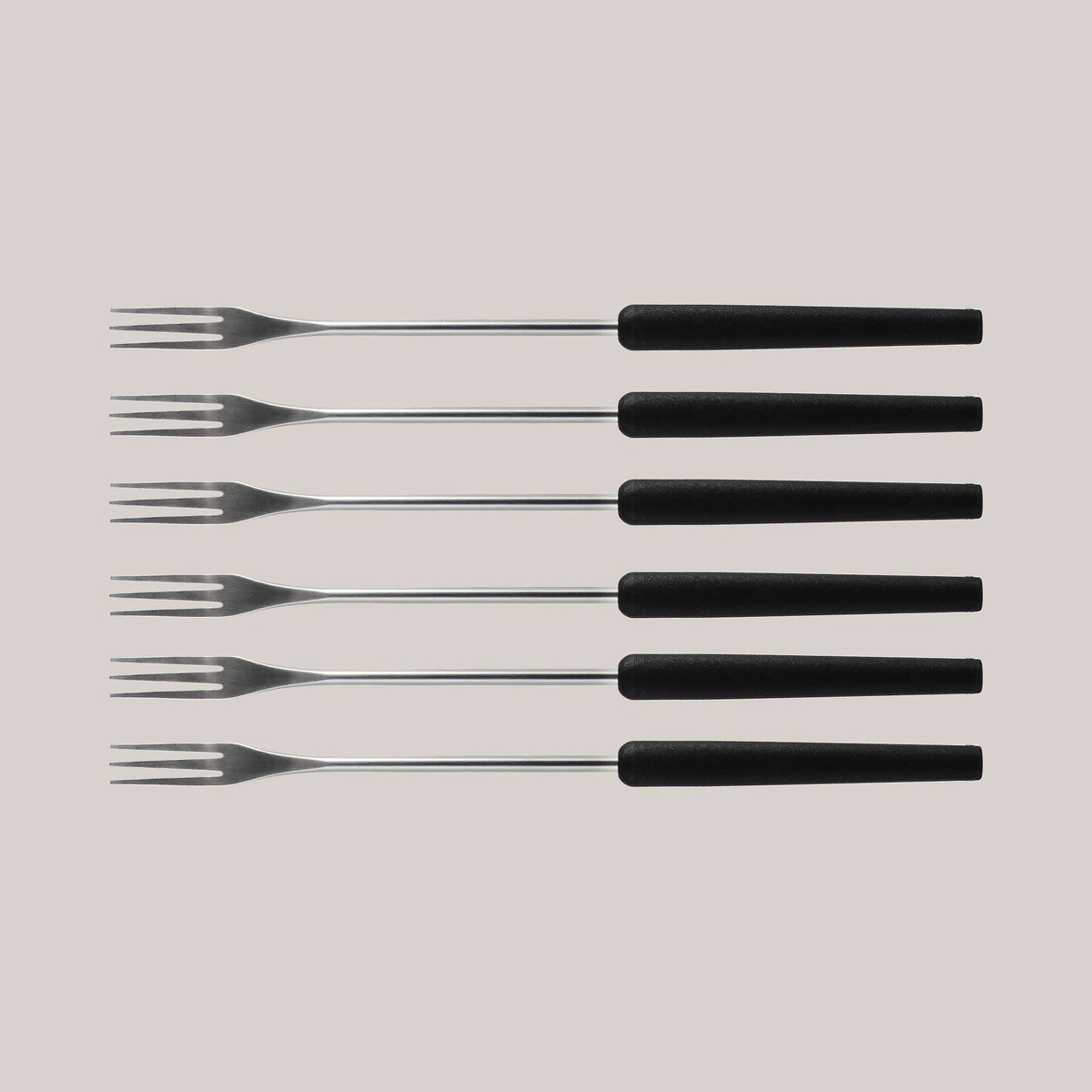 Swissmar Cheese Fondue Forks, Set of 6, Black Handles