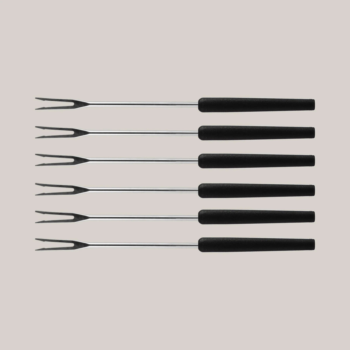 Swissmar Meat Fondue Forks, Set of 6, Black Handles