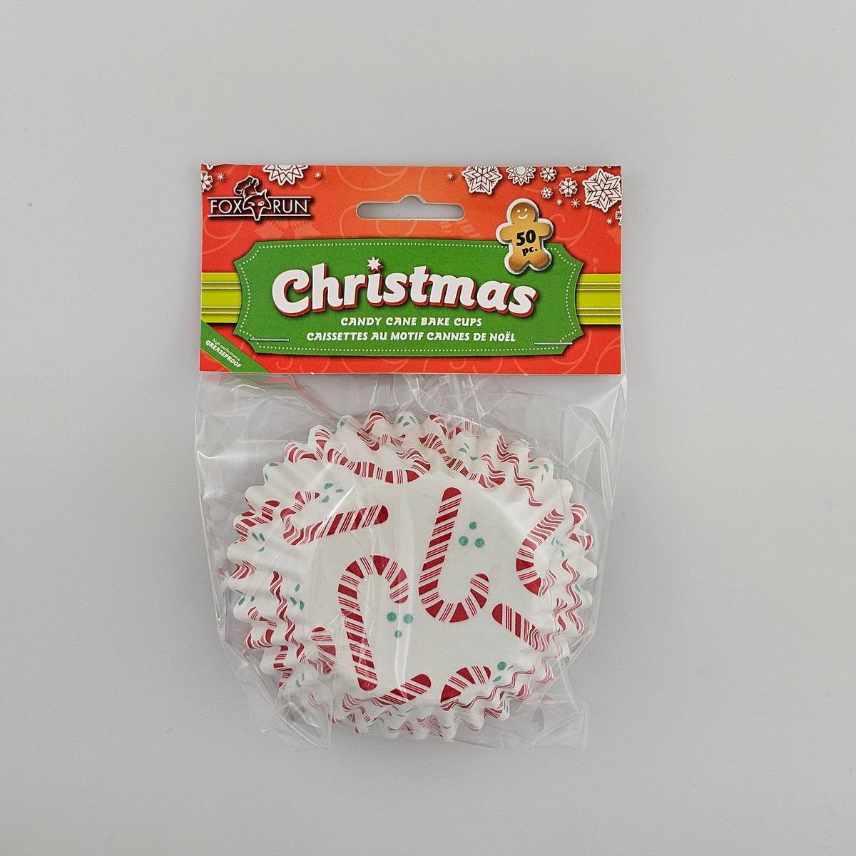 Fox Run Christmas Candy Cane Baking Cups – 50 Pack