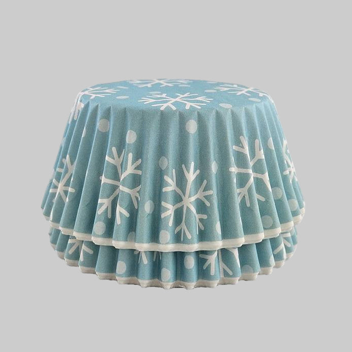 Fox Run Winter Snowflakes Baking Cups – Blue – 50 Pack