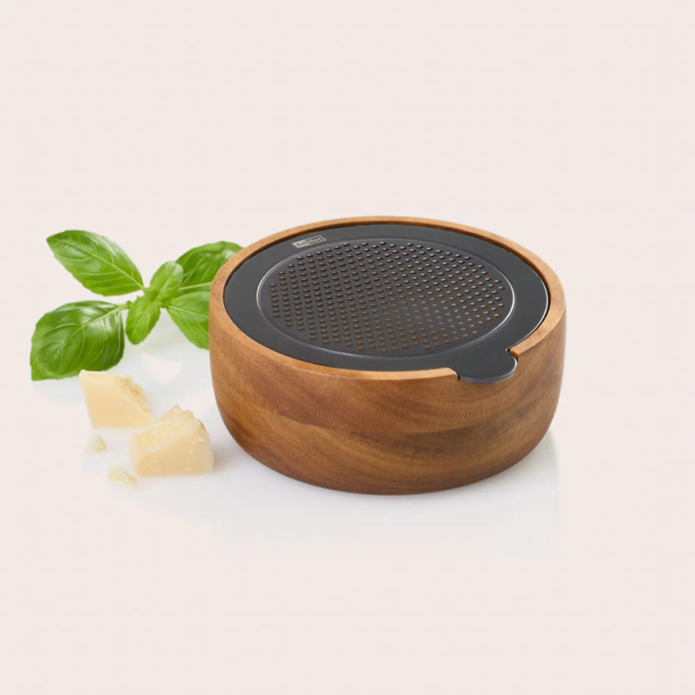 AdHoc CutnServe Fine Grater – Round – Black Stainless Steel