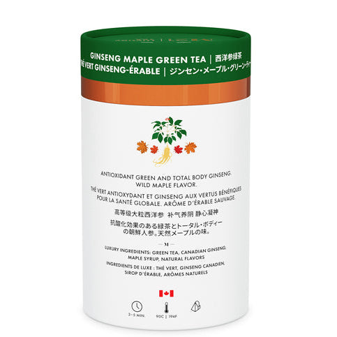 Metropolitan Tea M21 Ginseng Maple Green Tea – Can of 24 Tea Bags