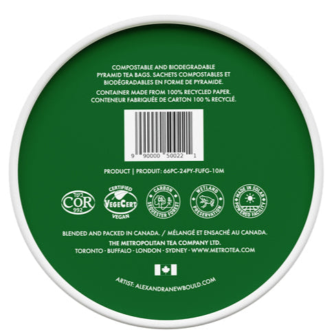 Metropolitan Tea M21 Ginseng Maple Green Tea – Can of 24 Tea Bags