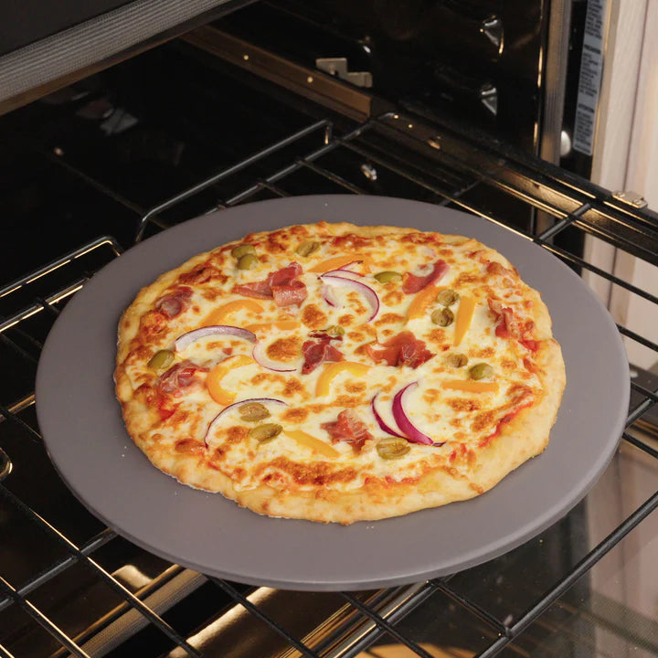 Old Stone Pizza Kitchen  Glazed Round Pizza Stone, 16-Inch, Grey Old Stone Pizza Kitchen by Kitchen Niche