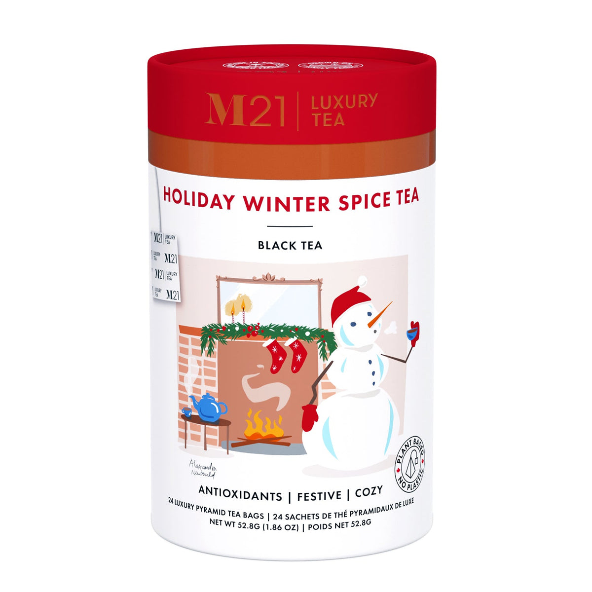 Metropolitan Tea M21 Holiday Winter Spice – Can of 24 Tea Bags by Kitchen Niche