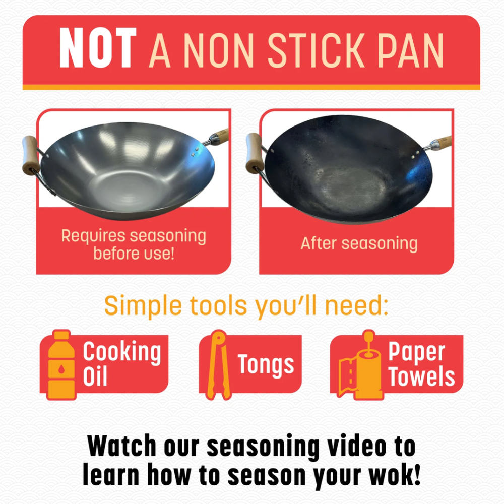 Joyce Chen Classic Series 14-Inch Uncoated Carbon Steel Flat Bottom 4-Piece Wok Set Joyce Chen by Kitchen Niche