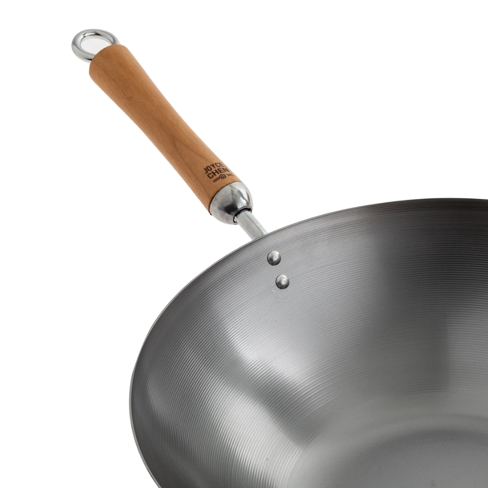 Joyce Chen Classic Series 14-Inch Uncoated Carbon Steel Flat Bottom 4-Piece Wok Set Joyce Chen by Kitchen Niche