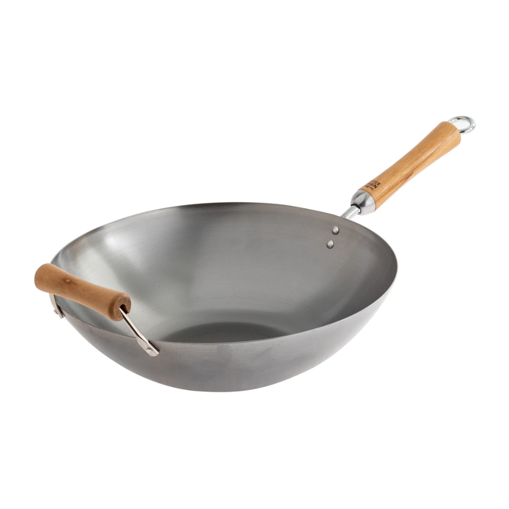 Joyce Chen Classic Series 14-Inch Carbon Steel Flat Bottom Wok Joyce Chen by Kitchen Niche
