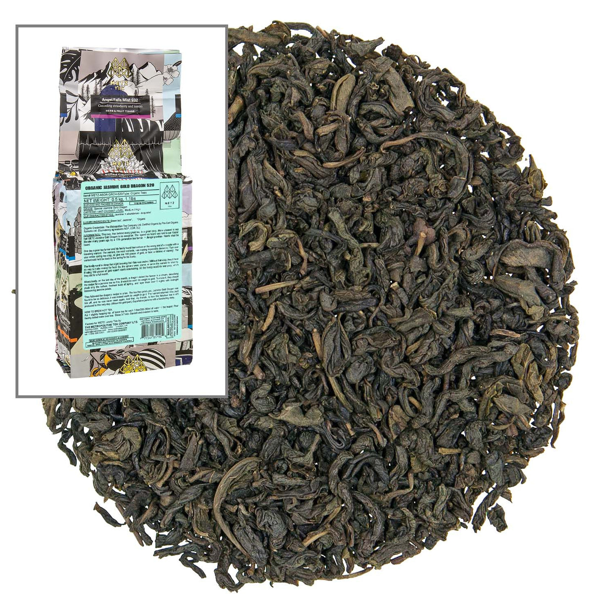 Metropolitan Tea Metz Organic Jasmine Gold Dragon Loose Leaf Tea 1.1 lbs