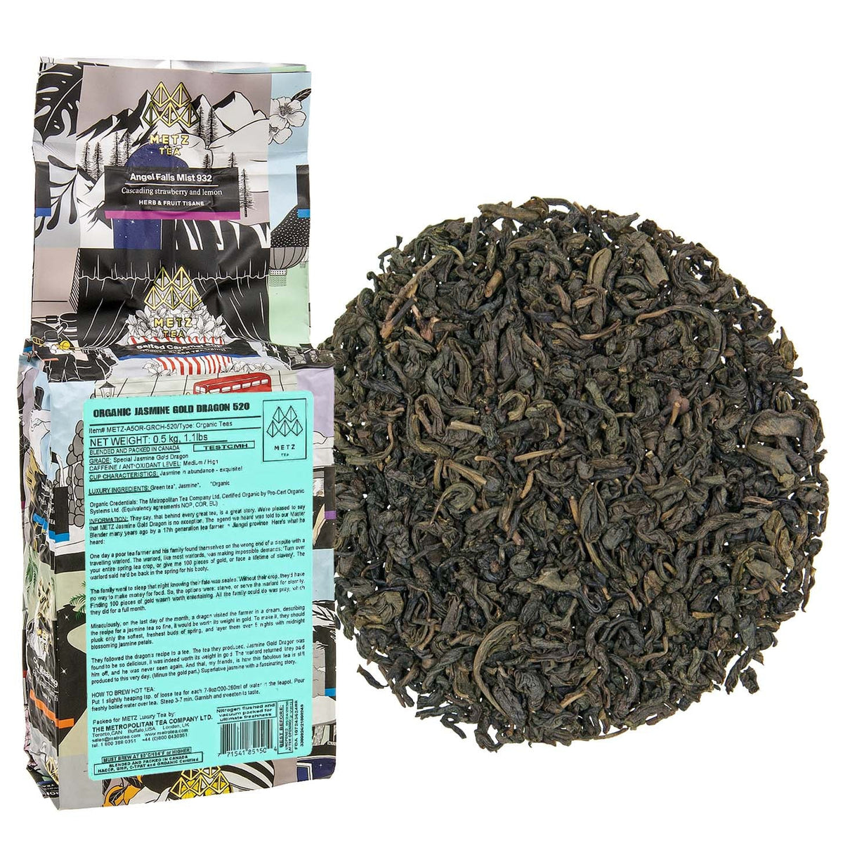Metropolitan Tea Metz Organic Jasmine Gold Dragon Loose Leaf Tea 1.1 lbs