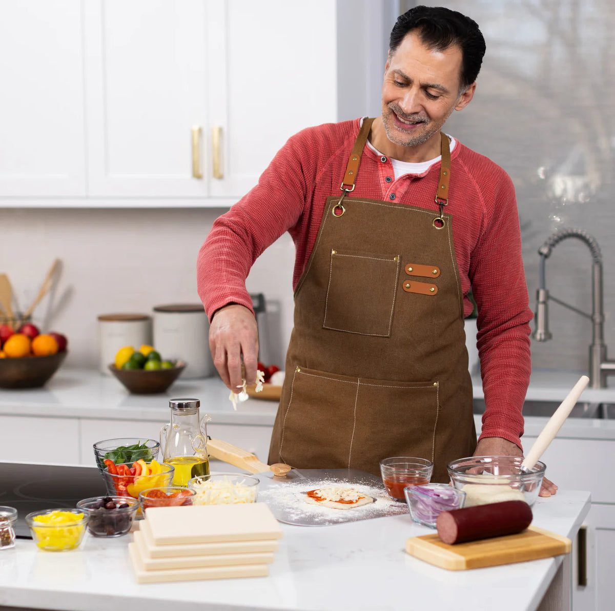 Old Stone Pizza Kitchen  Cordierite Square Pizza Stone 4 Piece Set, 7.5x7.5-Inch, Beige Old Stone Pizza Kitchen by Kitchen Niche