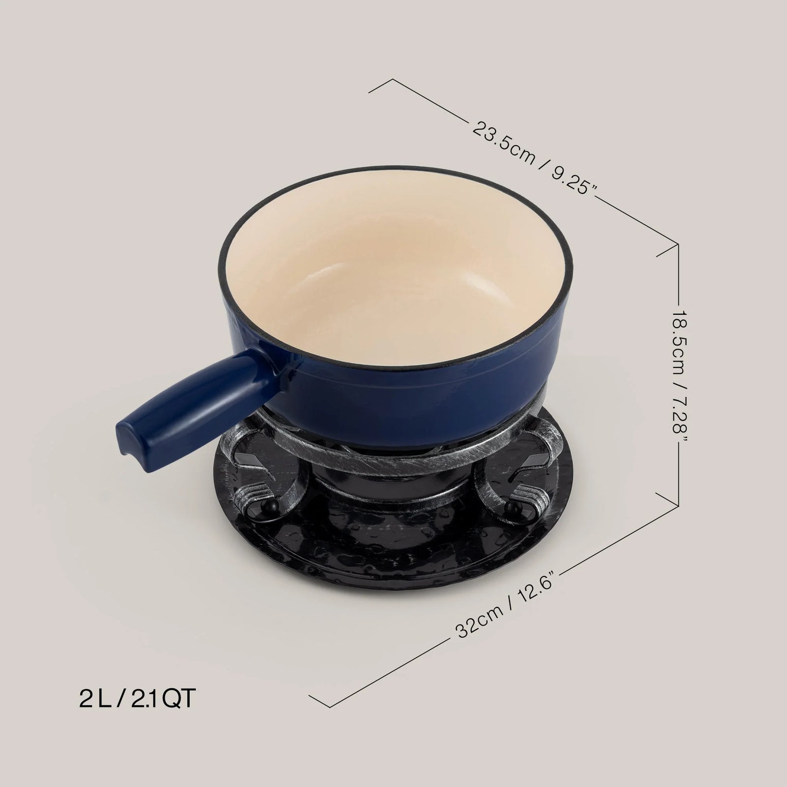 Swissmar Lugano Cast Iron Cheese Fondue Set – Deep Blue