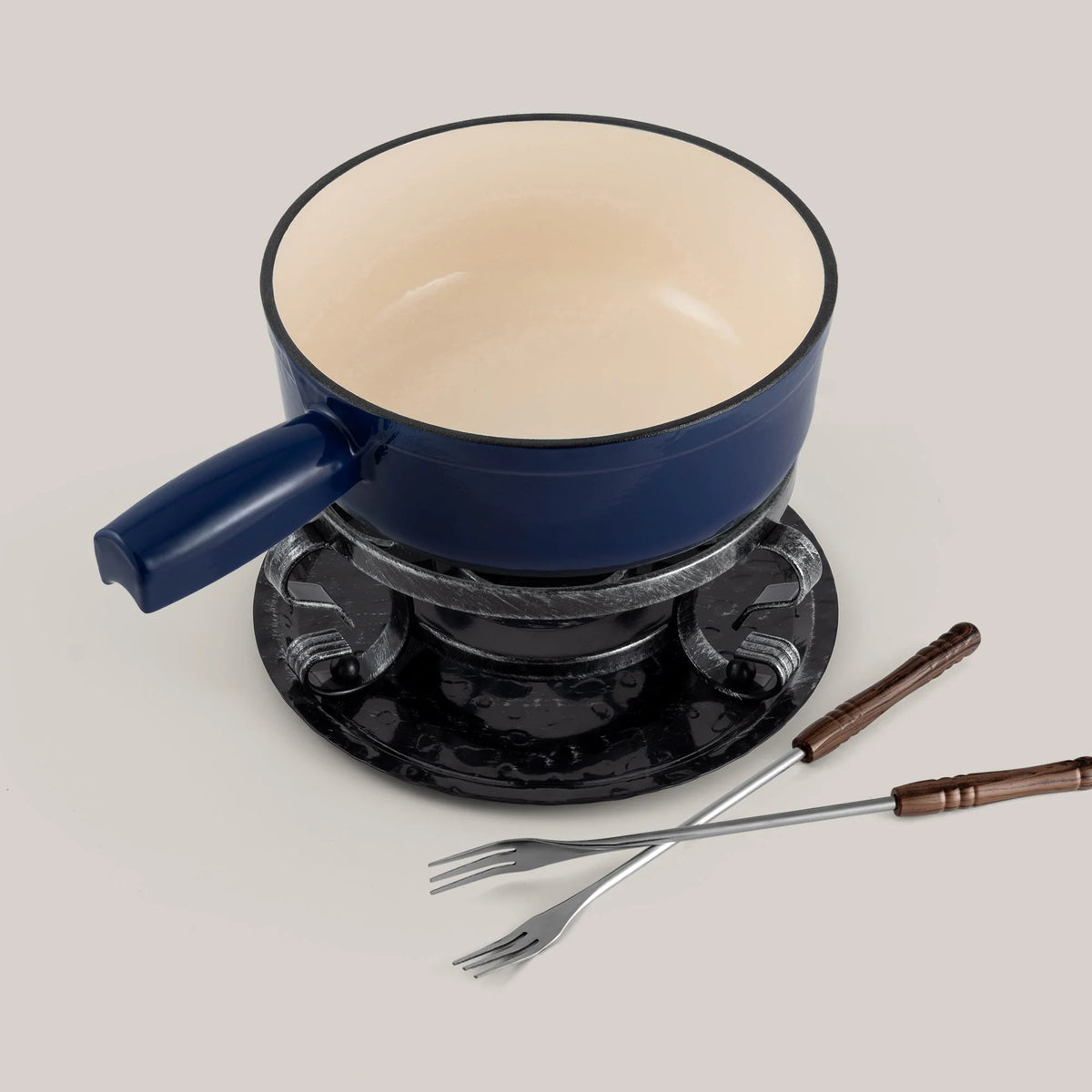Swissmar Lugano Cast Iron Cheese Fondue Set – Deep Blue
