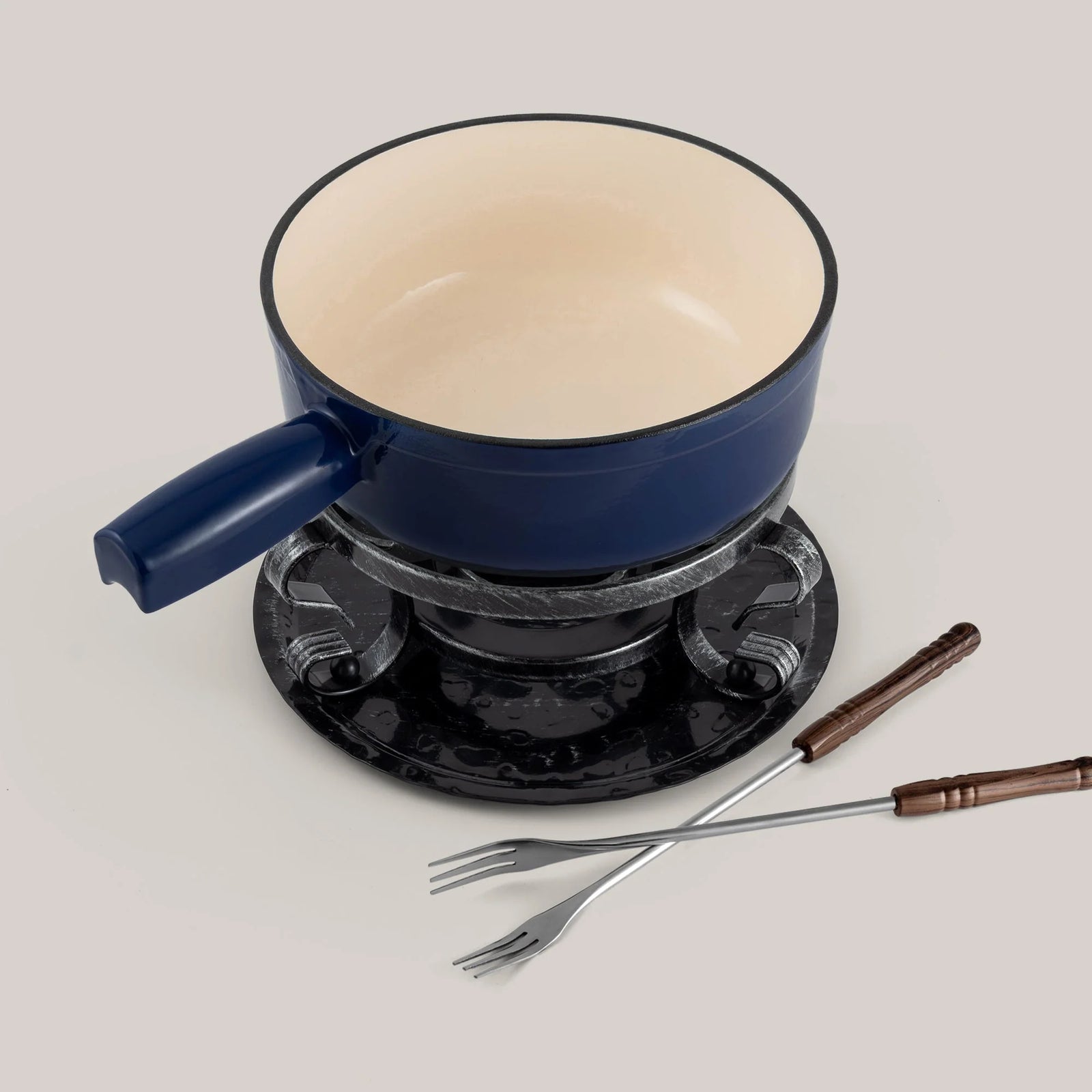 Swissmar Lugano Cast Iron Cheese Fondue Set – Deep Blue