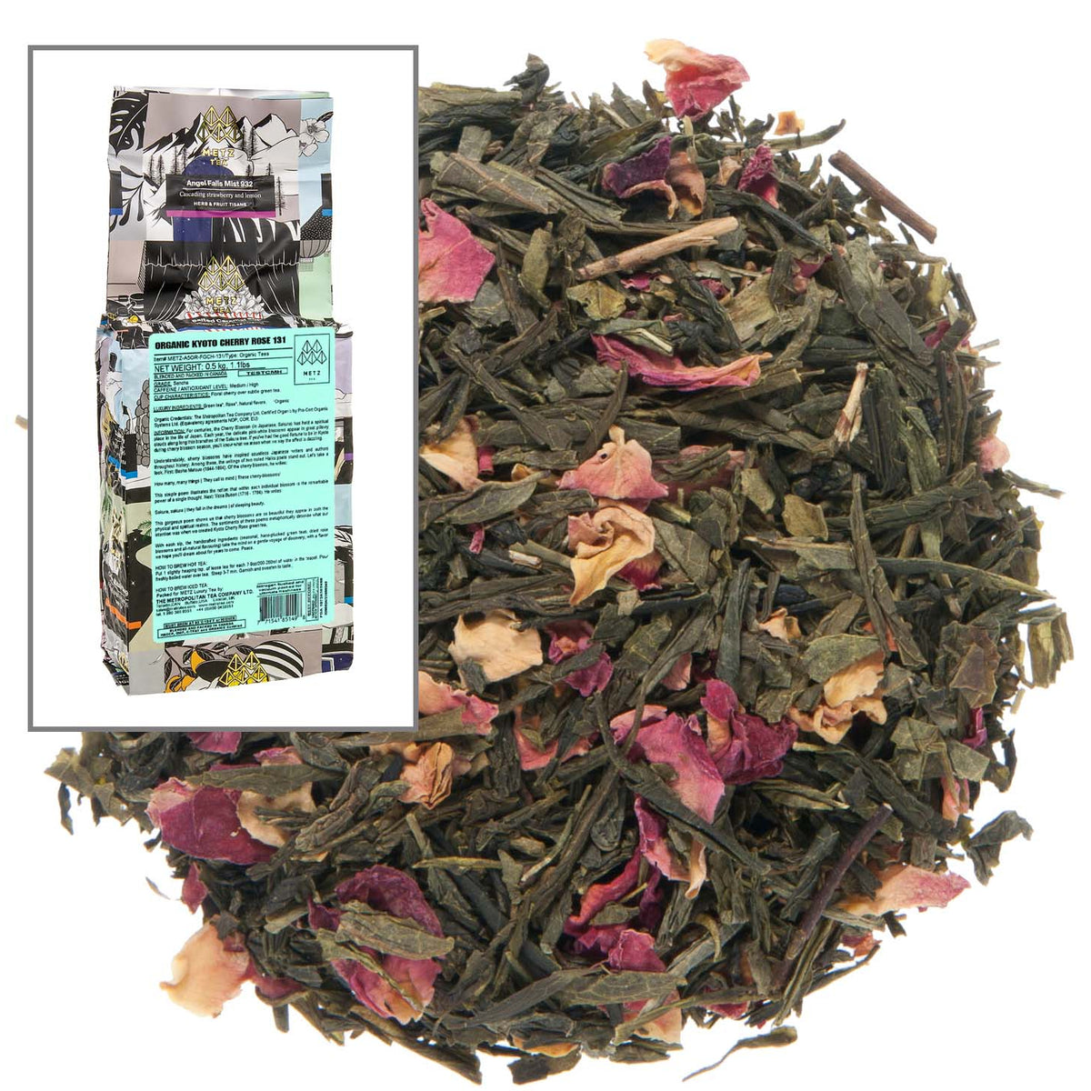 Metropolitan Tea Metz Organic Kyoto Cherry Rose Loose Leaf Tea 1.1 lbs