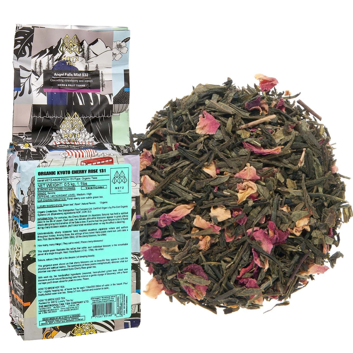 Metropolitan Tea Metz Organic Kyoto Cherry Rose Loose Leaf Tea 1.1 lbs