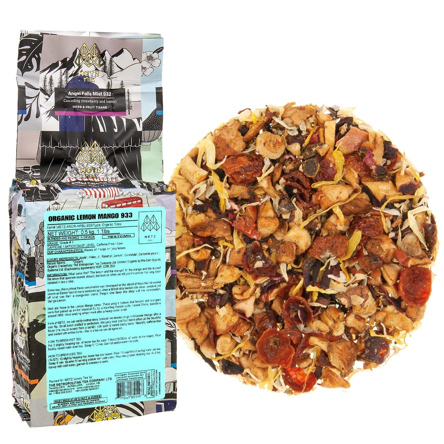 Metropolitan Tea Metz Organic Lemon Mango Loose Leaf Tea 1.1 lbs