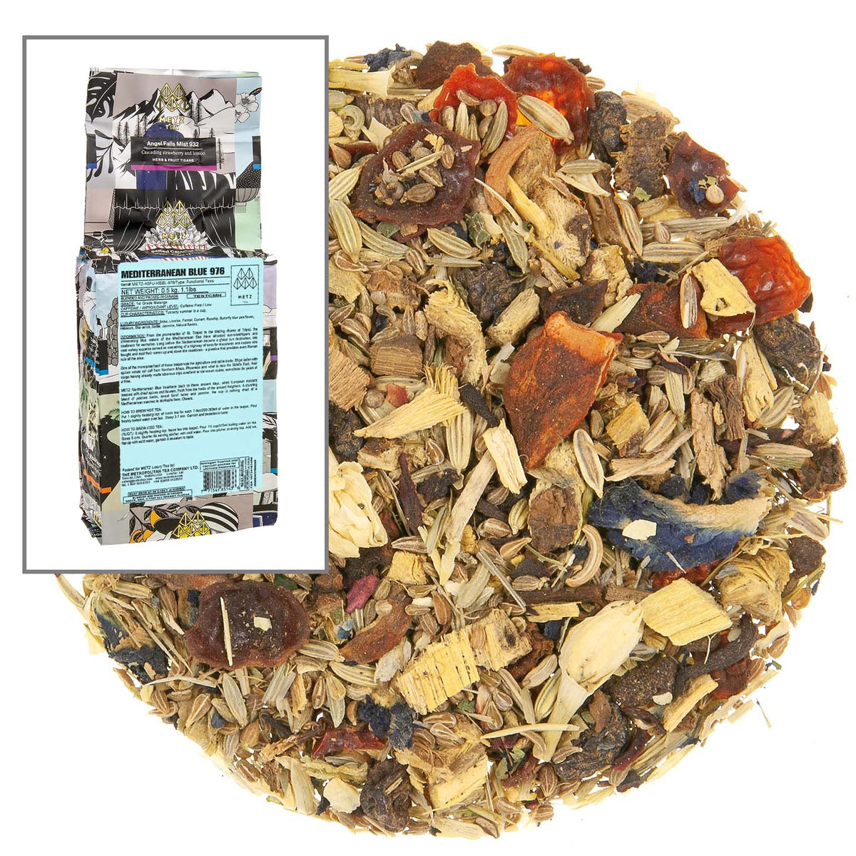 Metropolitan Tea Metz Mediterranean Blue Loose Leaf Tea 1.1 lbs