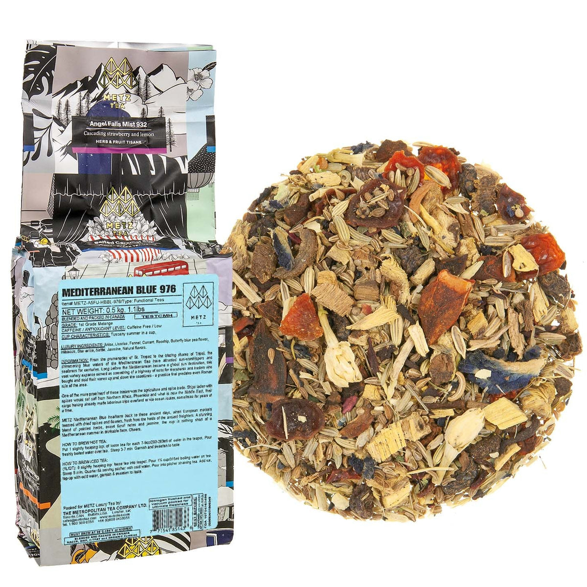 Metropolitan Tea Metz Mediterranean Blue Loose Leaf Tea 1.1 lbs