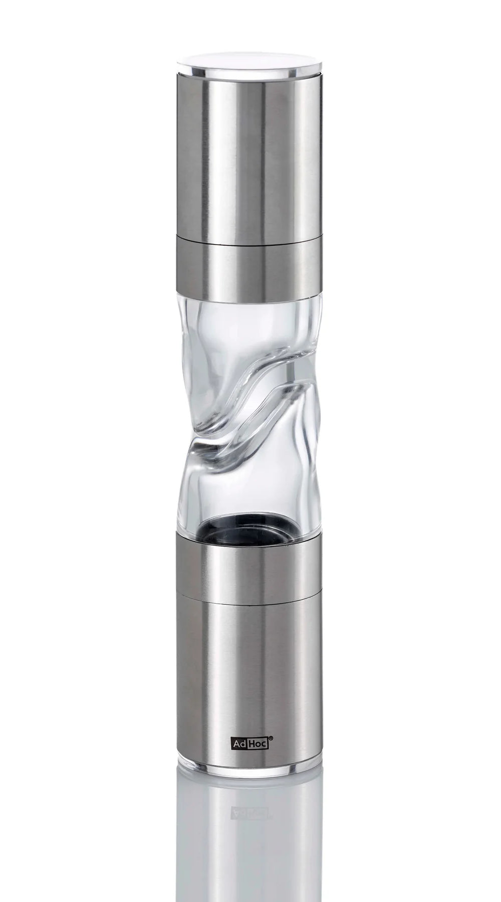 AdHoc DuoMill Pure Salt & Pepper Mill – Stainless Steel/Acrylic – 8.7" / 22 cm