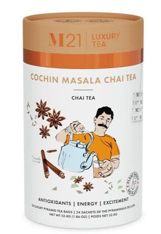 Metropolitan Tea M21 Cochin Masala Chai Tea Can Of 24 Bags by Kitchen Niche