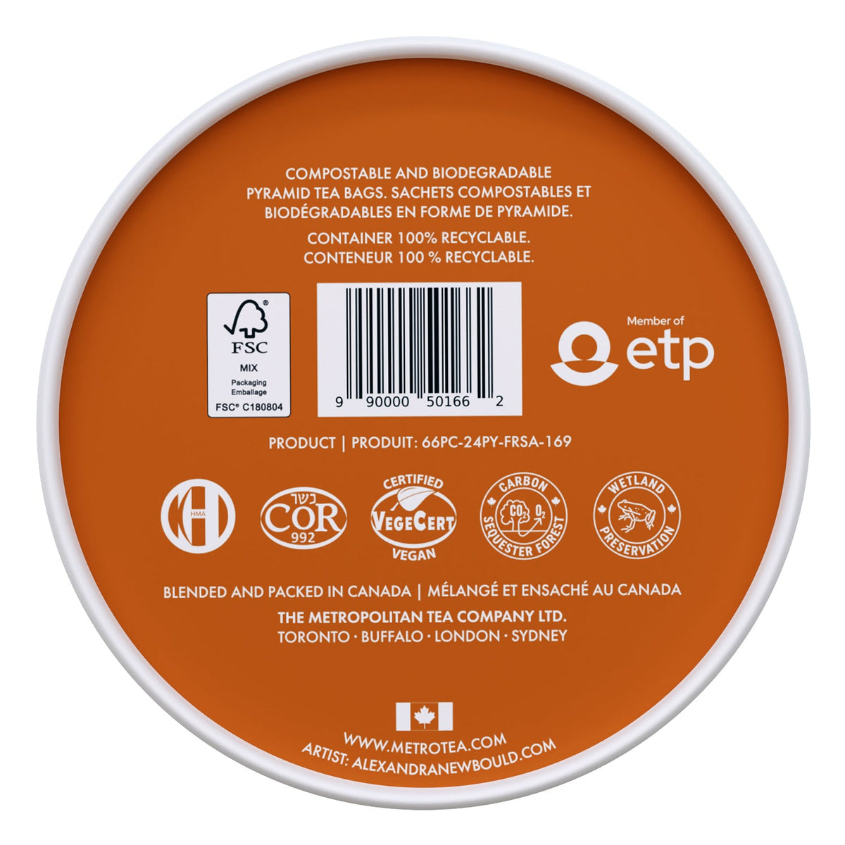 Metropolitan Tea M21 Nutcracker Tea – Can of 24 Tea Bags by Kitchen Niche