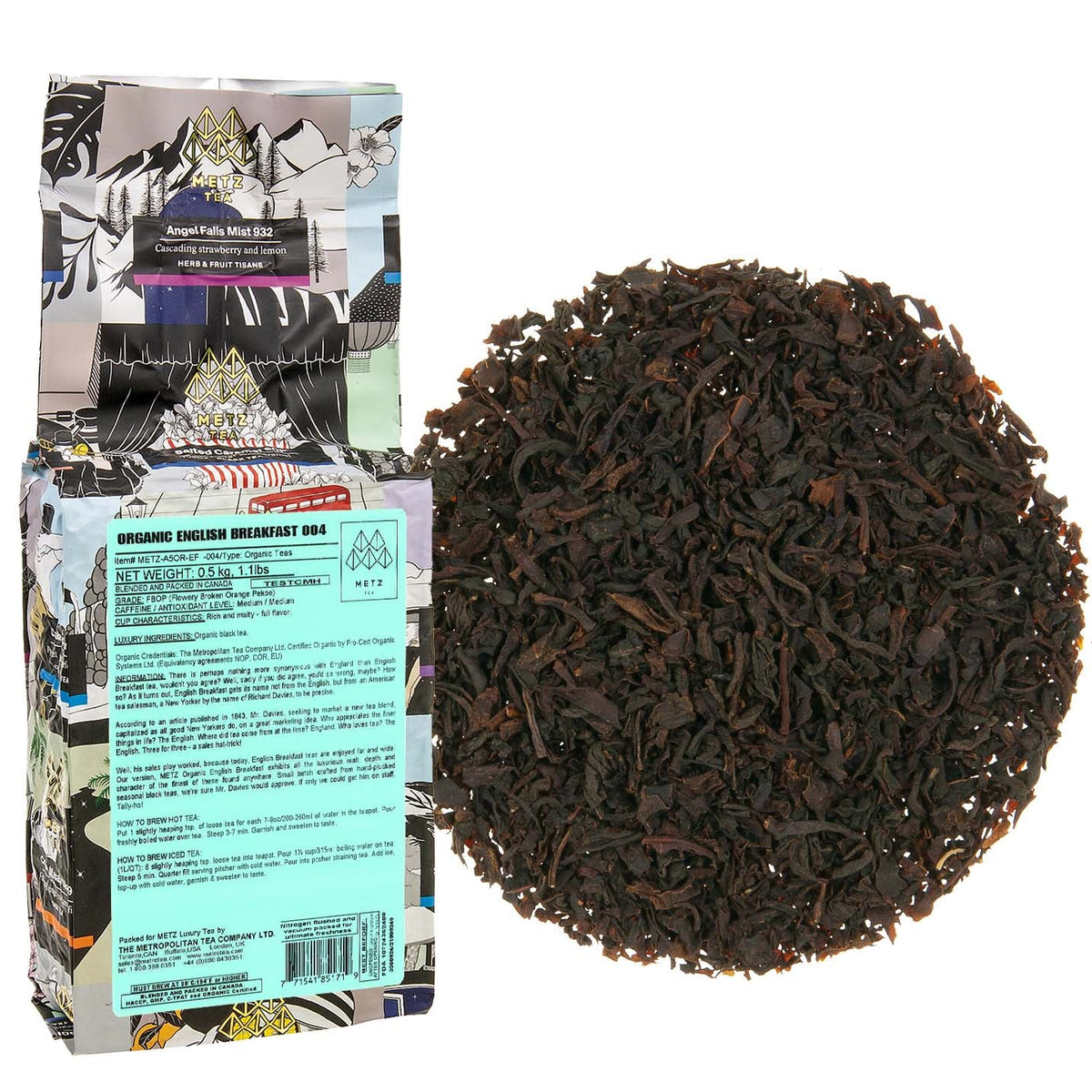 Metropolitan Tea Metz Organic English Breakfast Loose Leaf Tea 1.1 lbs