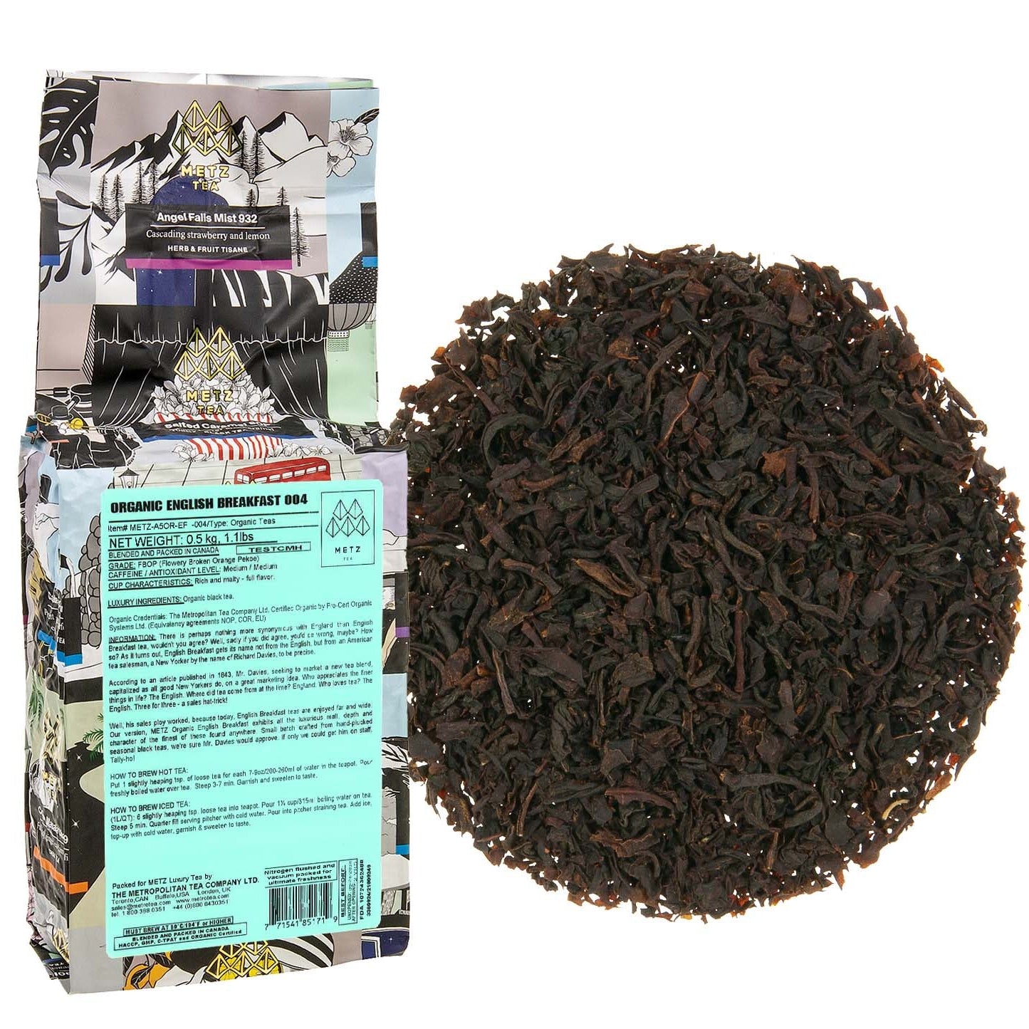 Metropolitan Tea Metz Organic English Breakfast Loose Leaf Tea 1.1 lbs