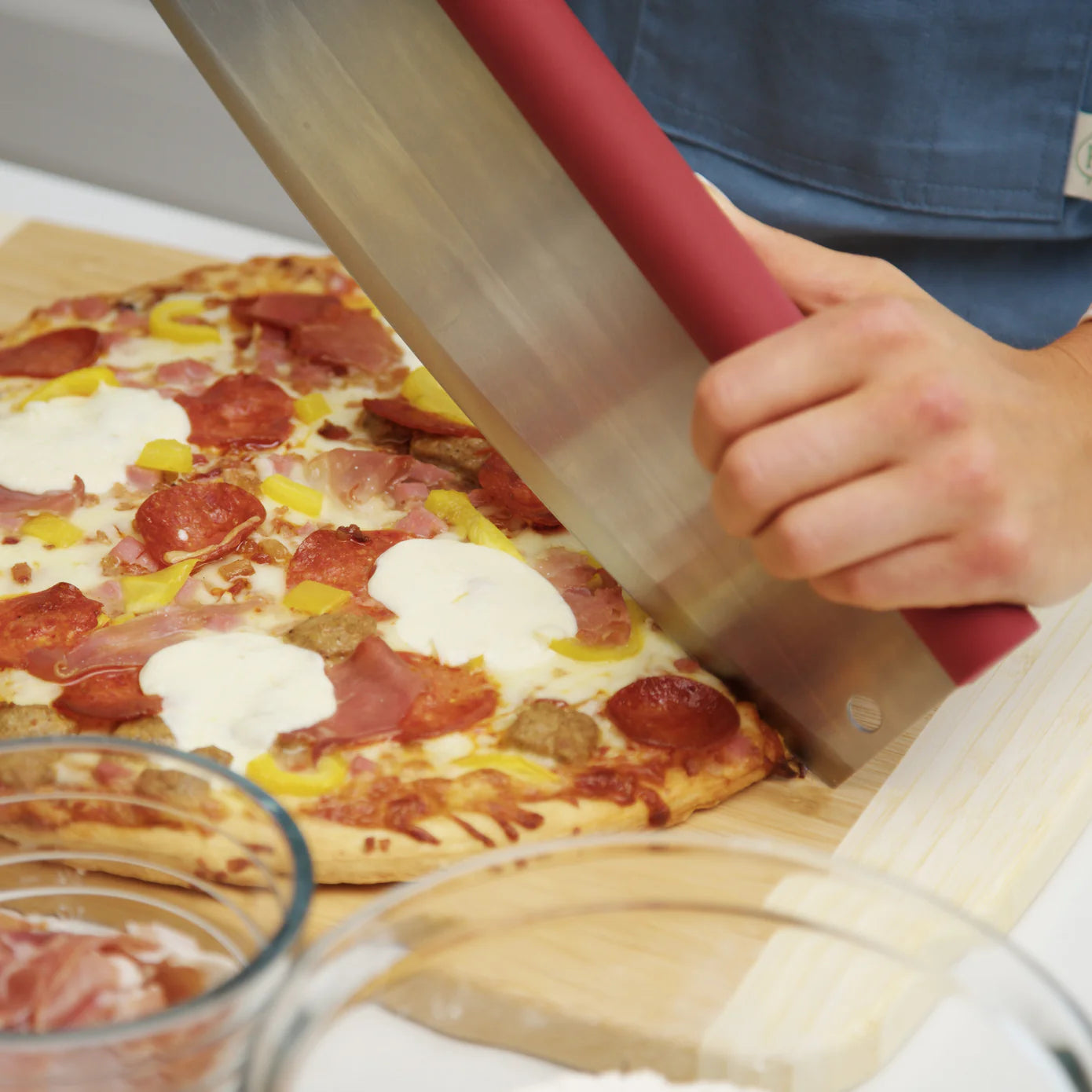 Old Stone Pizza Kitchen  Pizza Rocker with Comfort Grip Handle, 18-Inch Old Stone Pizza Kitchen by Kitchen Niche