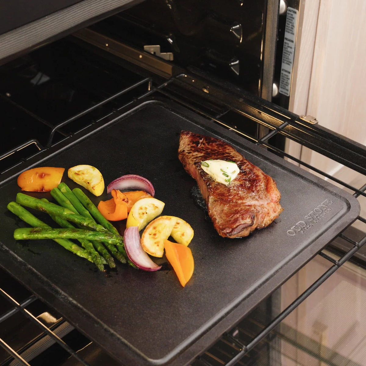 Old Stone Pizza Kitchen  Pizza Steel with Moat, 14x14-Inch Old Stone Pizza Kitchen by Kitchen Niche