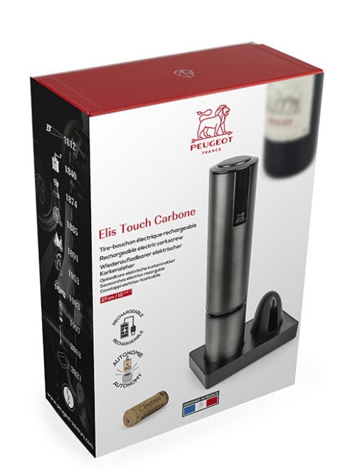Peugeot Elis Touch Electric Rechargeable Corkscrew Carbone by Kitchen Niche