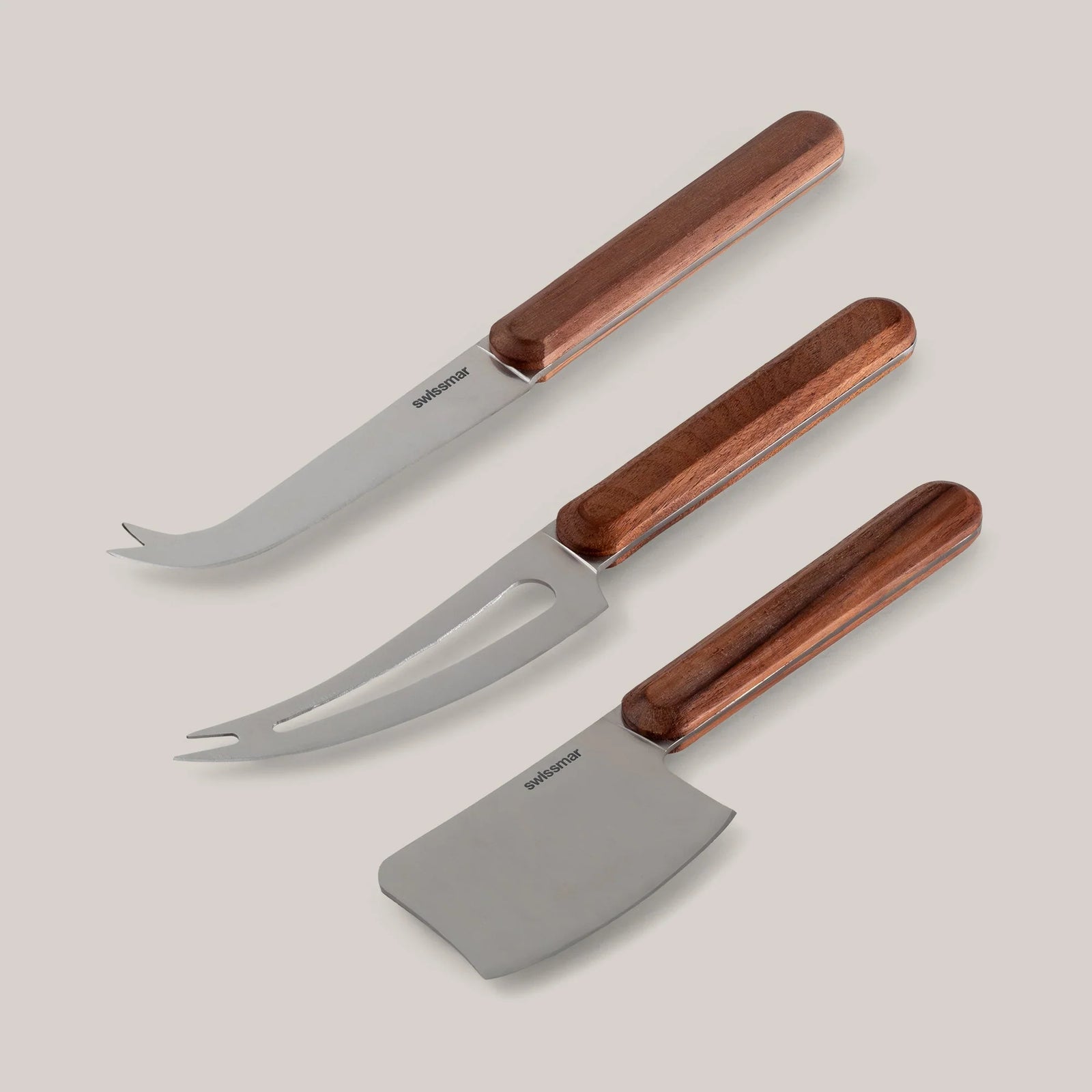 Swissmar Timber 3-Piece Walnut Handle Cheese Knife Set