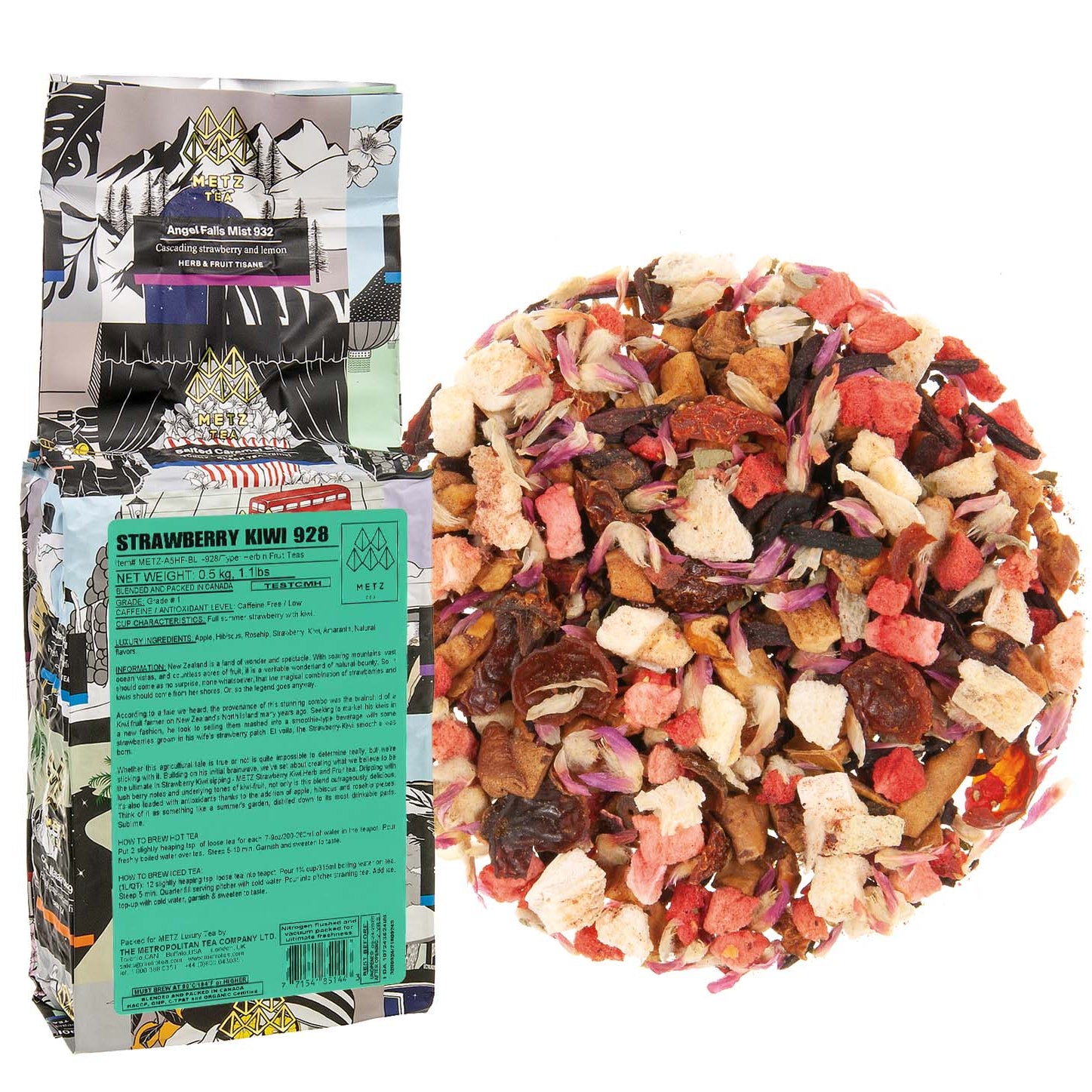 Metropolitan Tea Metz Strawberry Kiwi Loose Leaf Tea 1.1 lbs