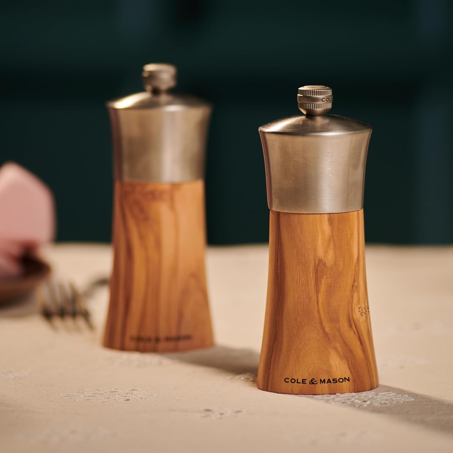 Cole & Mason Bromley Pepper Mill – Olive Wood & Stainless Steel – 6" / 15 cm