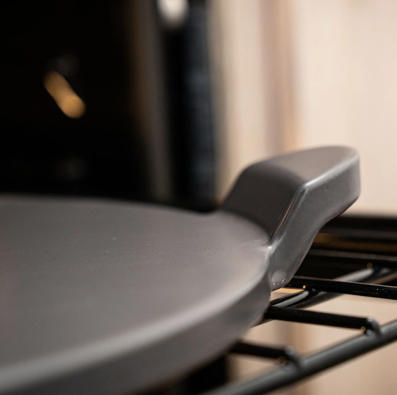 Old Stone Pizza Kitchen Glazed Cordierite Pizza Stone With Handles, 15-Inch, Grey Old Stone Pizza Kitchen by Kitchen Niche