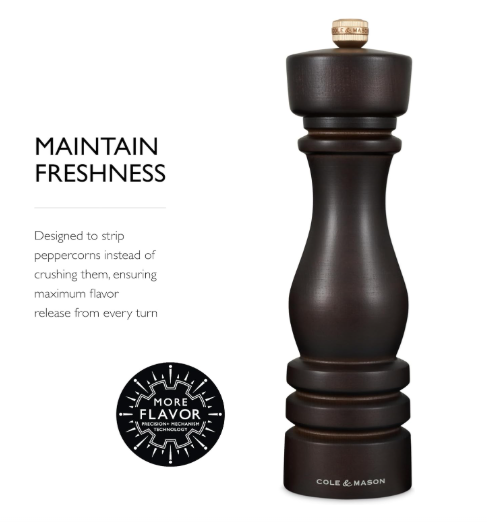 Cole & Mason The London Collection Pepper Mill – Chocolate Wood – 8.5" / 22 cm by Kitchen Niche